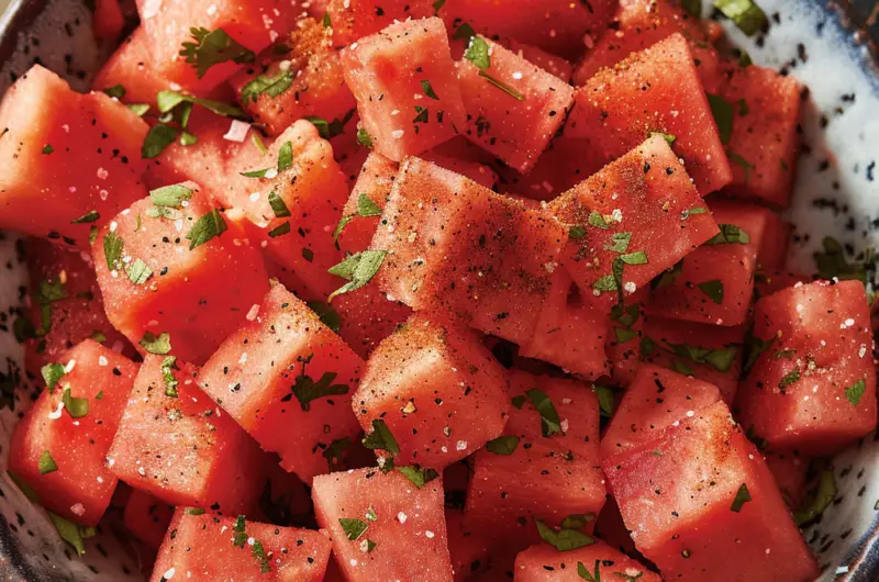 Spicy Watermelon Cubes
