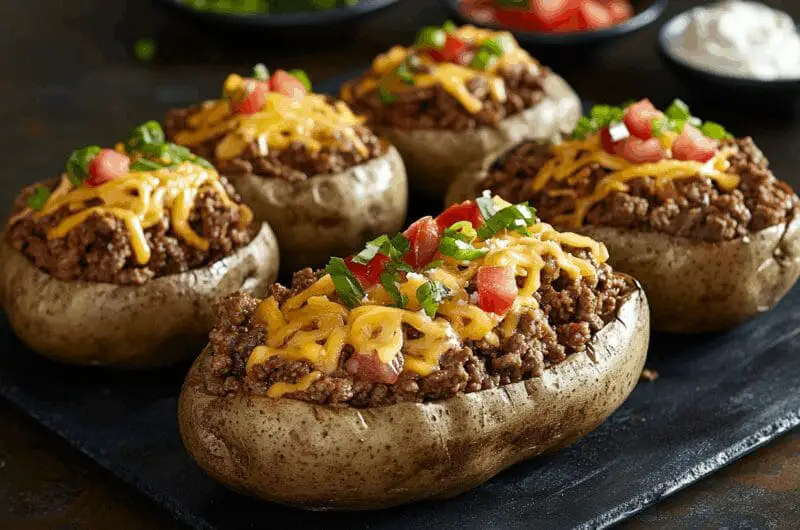 Ultimate Taco Loaded Baked Potatoes