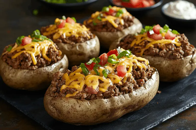 Ultimate Taco Loaded Baked Potatoes