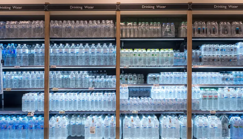BANGKOK, THAILAND - January 14 - 2018: Drinking Water on the shelf in the supermarket