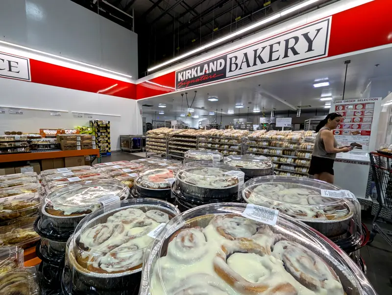 Kirkland Signature Costco Bakery Muffins Pies Rolls on Display