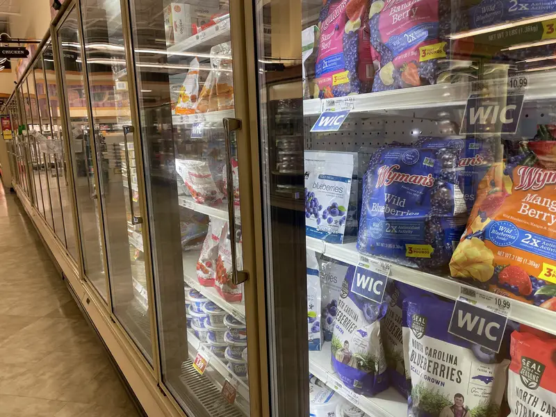 Food Lion grocery store interior frozen berries