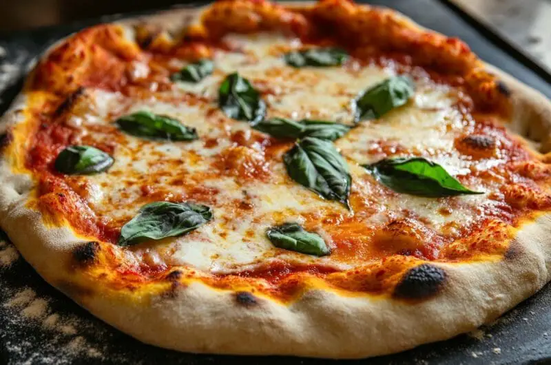 Crispy Homemade Thin-Crust Pizza on a Preheated Stone