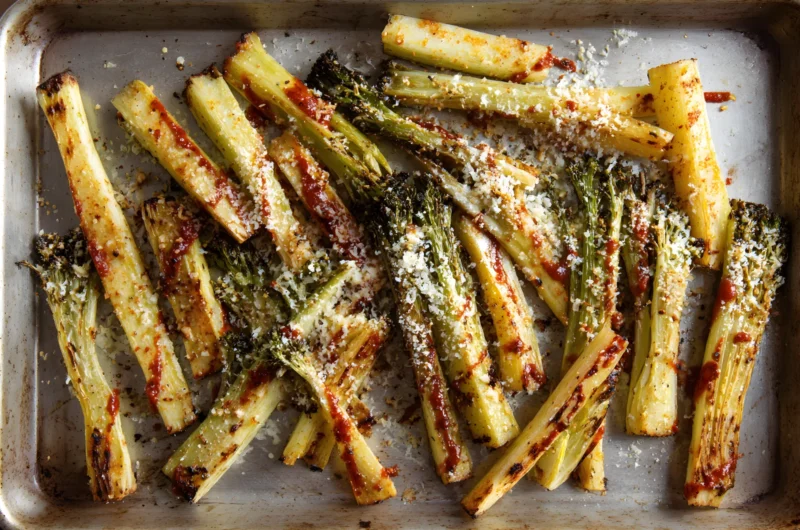Parmesan Roasted Broccoli Stem Fries